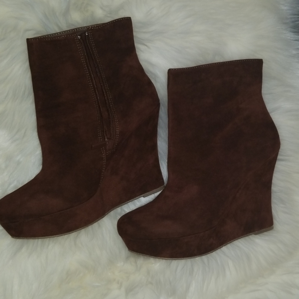 Brown Wedge Boots